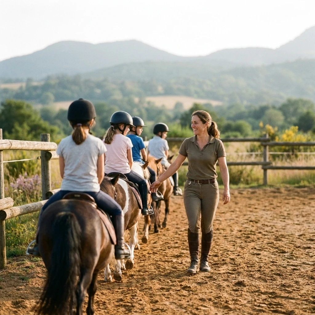 Cours de poney à Bézenet, Allier